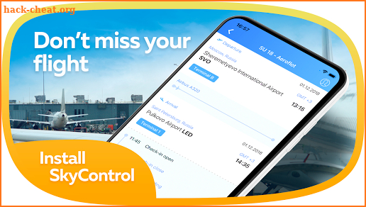 SkyControl. Flight tracker screenshot