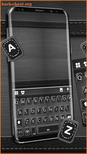 Sleek Black Leather Keyboard Background screenshot