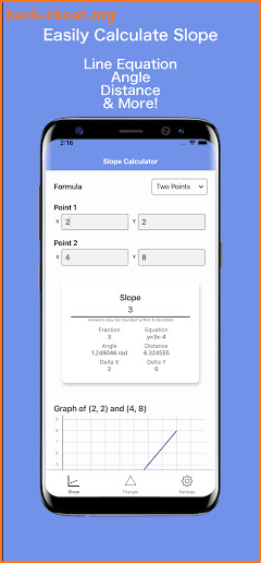 Slope Calculator & Triangle So screenshot