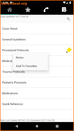 SLV RETAC Protocols screenshot