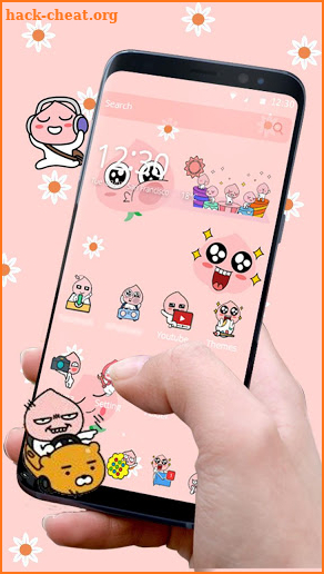 Smart Pink Emoji Theme screenshot