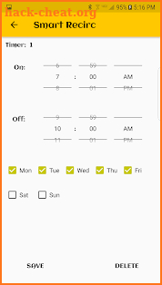 Smart Recirculation Control app screenshot