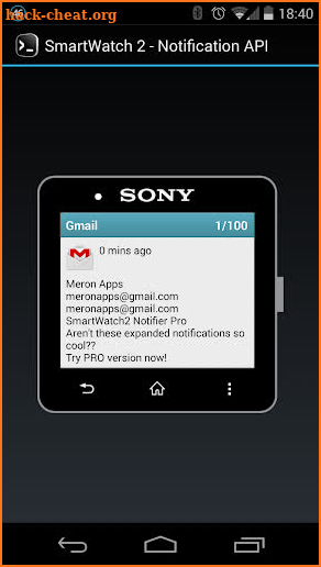 SmartWatch2 Notifier PRO screenshot