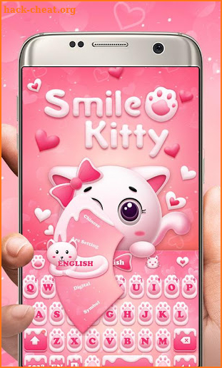 Smile Kitty GO Keyboard Theme screenshot