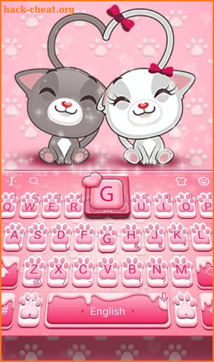 Smile Pink Cute Kitty Keyboard Theme screenshot