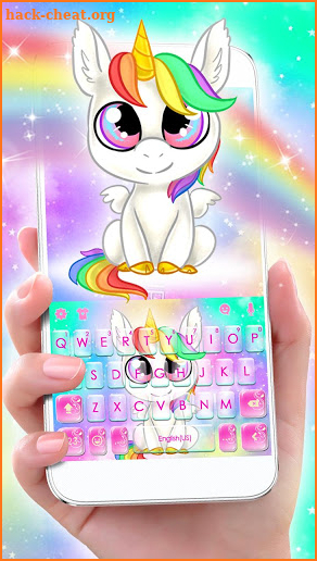 Smiley Rainbow Unicorn Keyboard Theme screenshot