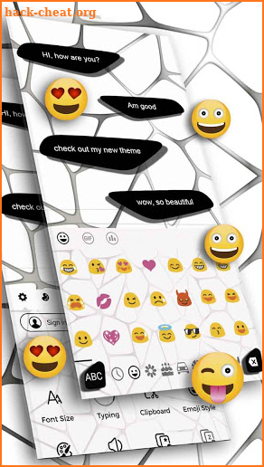 Sms Black and White keyboard Theme screenshot