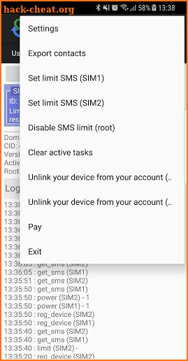 SMS bulk mailings (SMS gateway on your phone) screenshot