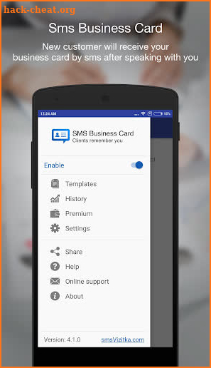 SMS Business Card. SMS sending. AutoResponder WA screenshot