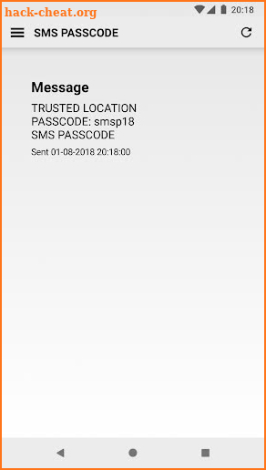 SMS PASSCODE Mobile screenshot