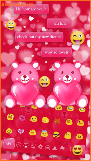 Sms Pink Love Teddy Keyboard screenshot