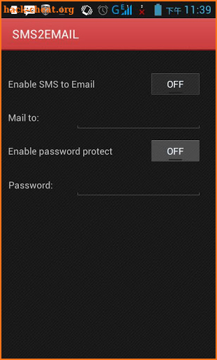 SMS to EMAIL under background screenshot