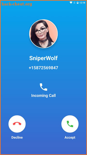 SniperWolf Fake Call screenshot