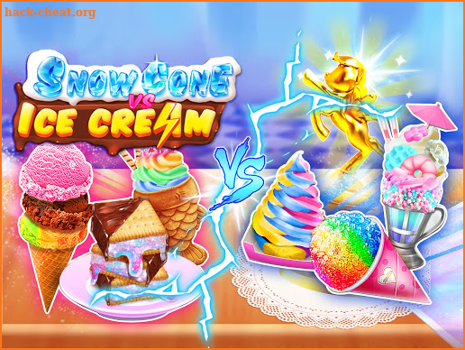 Snow Cone VS Ice Cream - Unicorn Icy Food Battle! screenshot