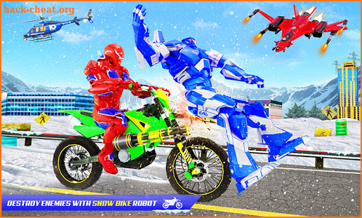 Snow Mountain Moto Bike Transform Robot Bike Games screenshot