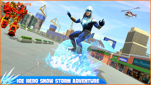 Snow Storm Superhero Freez Ice Game screenshot