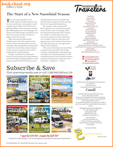 Snowbirds & RV Travelers Magazine screenshot