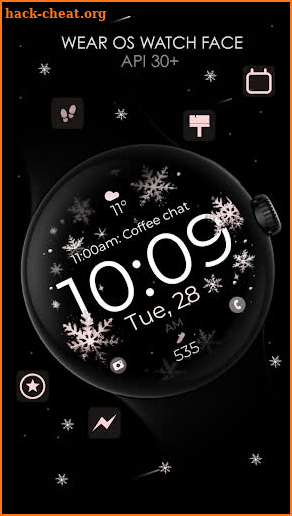 Snowflake rose gold watch face screenshot