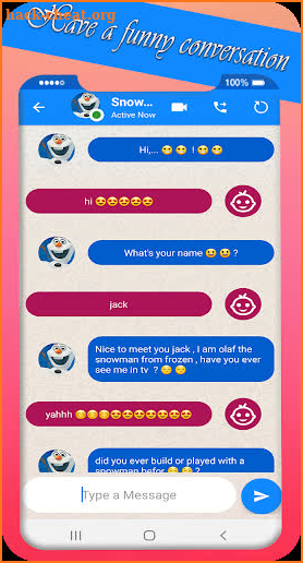 snowman video call and chat simulation game screenshot