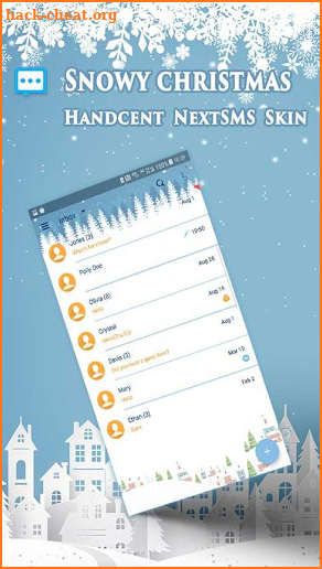 Snowy Christmas skin for Next SMS screenshot