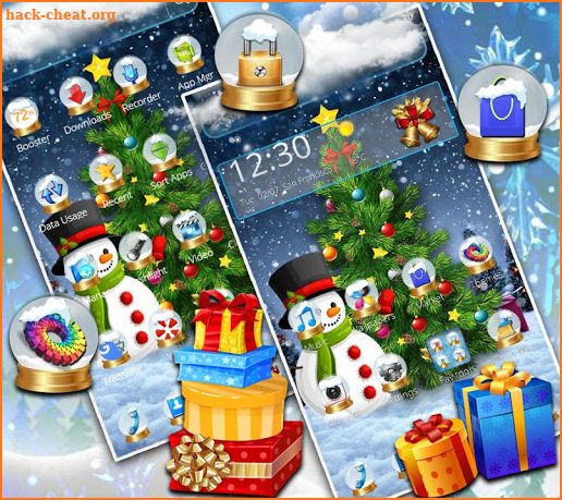 Snowy Merry Christmas theme screenshot