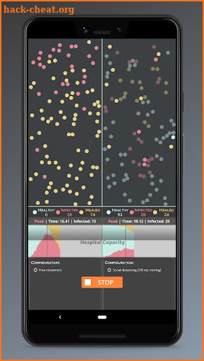 Social Distancing App - Simulation screenshot