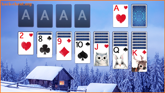 Solitaire Snowy Village Theme screenshot