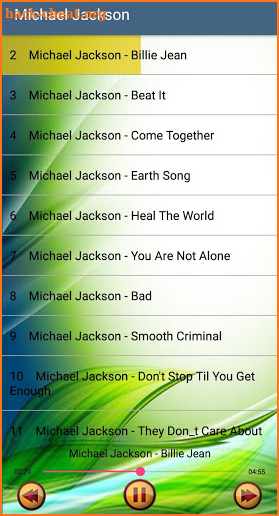 Song Michael Jackson - without internet screenshot