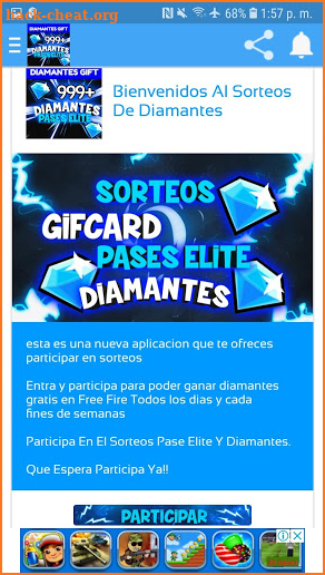 Sorteos Diario Pase Elite y Diamantes screenshot