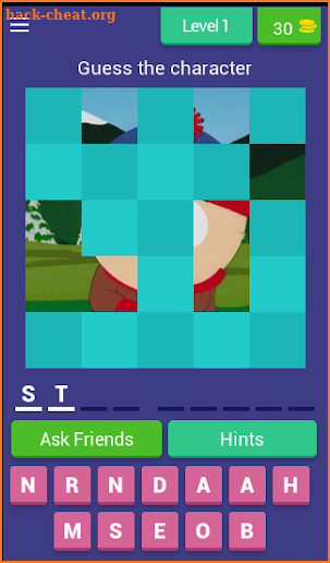 South Park characters quiz screenshot