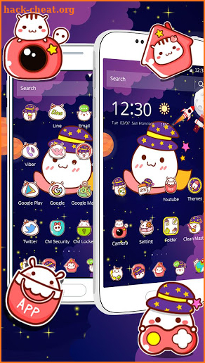 Space Cute Kawaii Theme screenshot