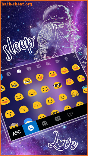 Space Girl Galaxy Keyboard Background screenshot