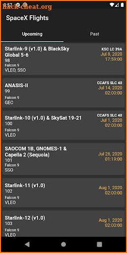 SpaceX Flights screenshot