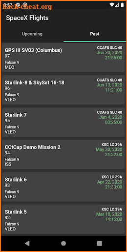SpaceX Flights screenshot