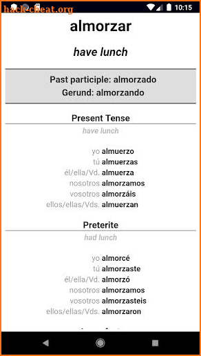 Spanish Verb Blitz Pro screenshot