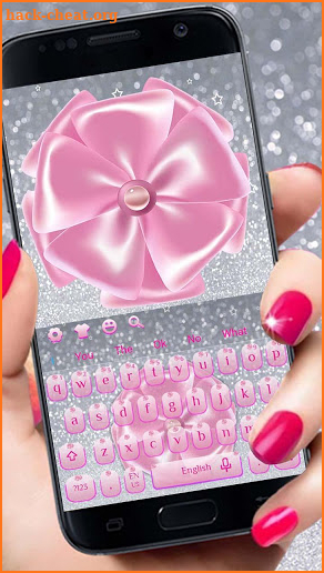 Sparkle Pink Bow Keyboard screenshot