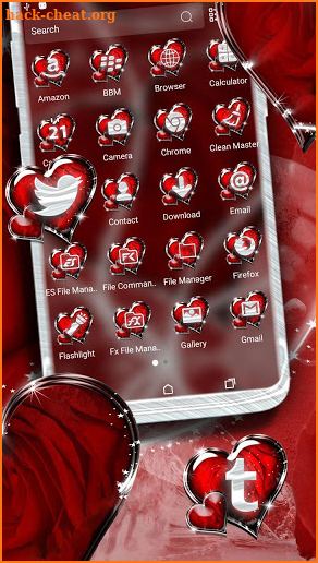 Sparkle Red Rose Launcher Theme screenshot