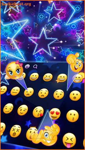 Sparkling Giltter Neon Pink Star Keyboard screenshot