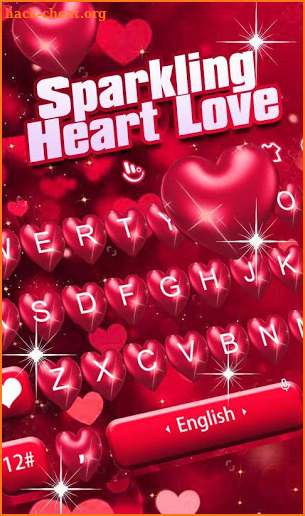 Sparkling Heart Love Keyboard Theme screenshot