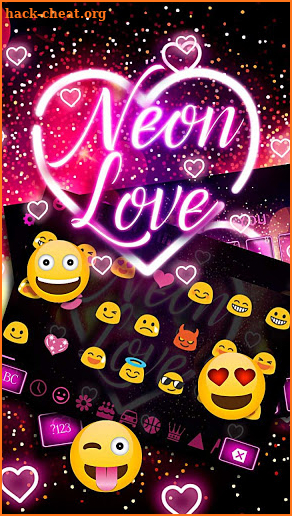 Sparkling Love Neon Keyboard screenshot