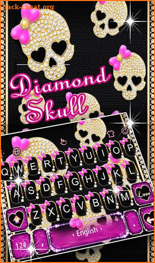 Sparkling Luxury Diamond Skull Keyboard Theme screenshot