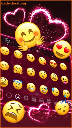 Sparkling Neon Heart Keyboard screenshot