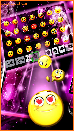 Sparkling Pink Heart Fancy Keyboard Theme screenshot