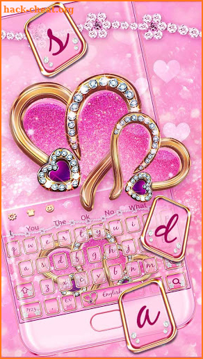 Sparkling Pink Love Heart Keyboard screenshot