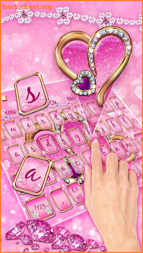 Sparkling Pink Love Heart Keyboard screenshot