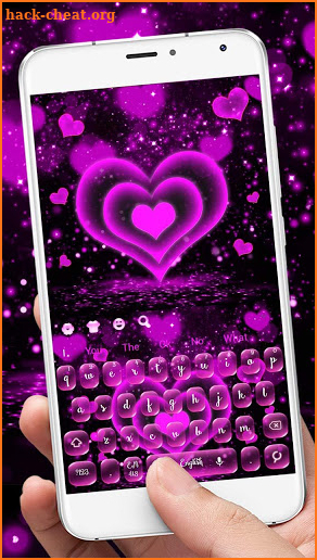 Sparkling Pink Neon Love Keyboard screenshot