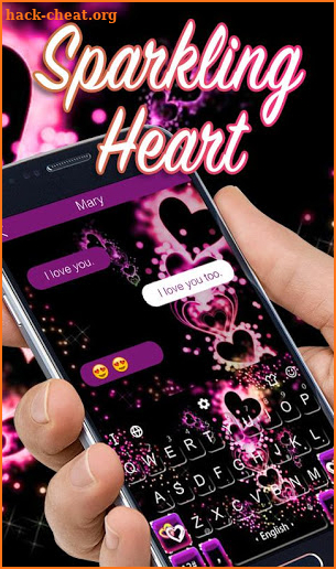 Sparkling Purple Heart Keyboard Theme screenshot