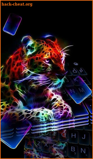 Sparkling Tiger Neon Keyboard Theme screenshot