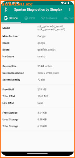 Spartan Diagnostics screenshot