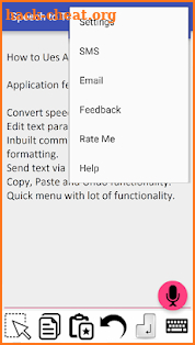 Speech to text screenshot